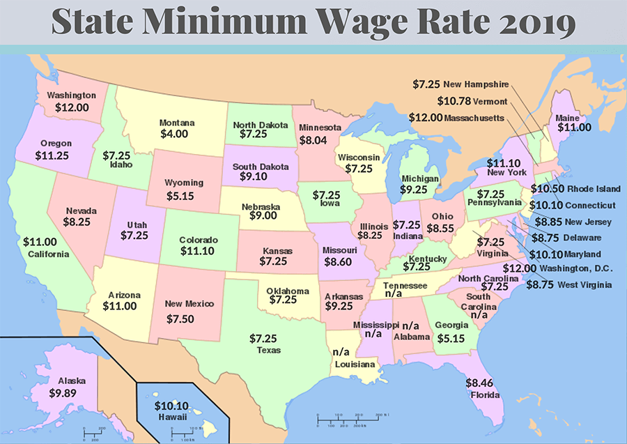 State Minimum Wage Rate 2019